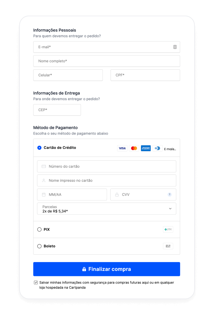 Cartpanda checkout form